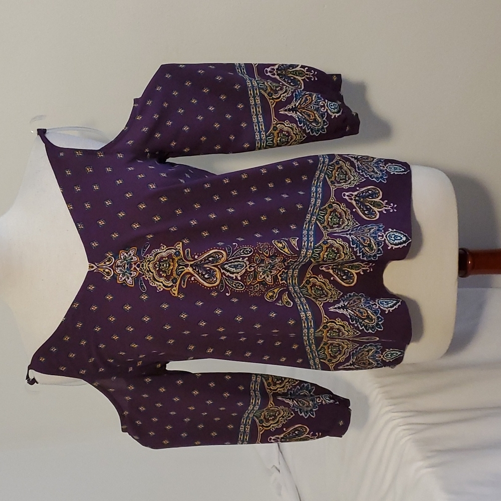 3 for $15 ***EUC Sweet Wanderer Cold Shoulder Peasant Blouse